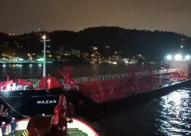 İstanbul Boğazı’nda tanker dümen arızası yaptı, gemi trafiği askıya alındı